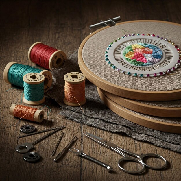 Embroidery threads and tools